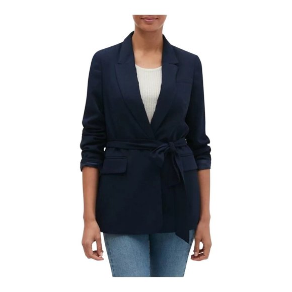 Brand New Banana Republic belted navy jacket - Size 10 - Picture 2 of 5